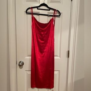 Reformation Merel Velvet Dress in Red